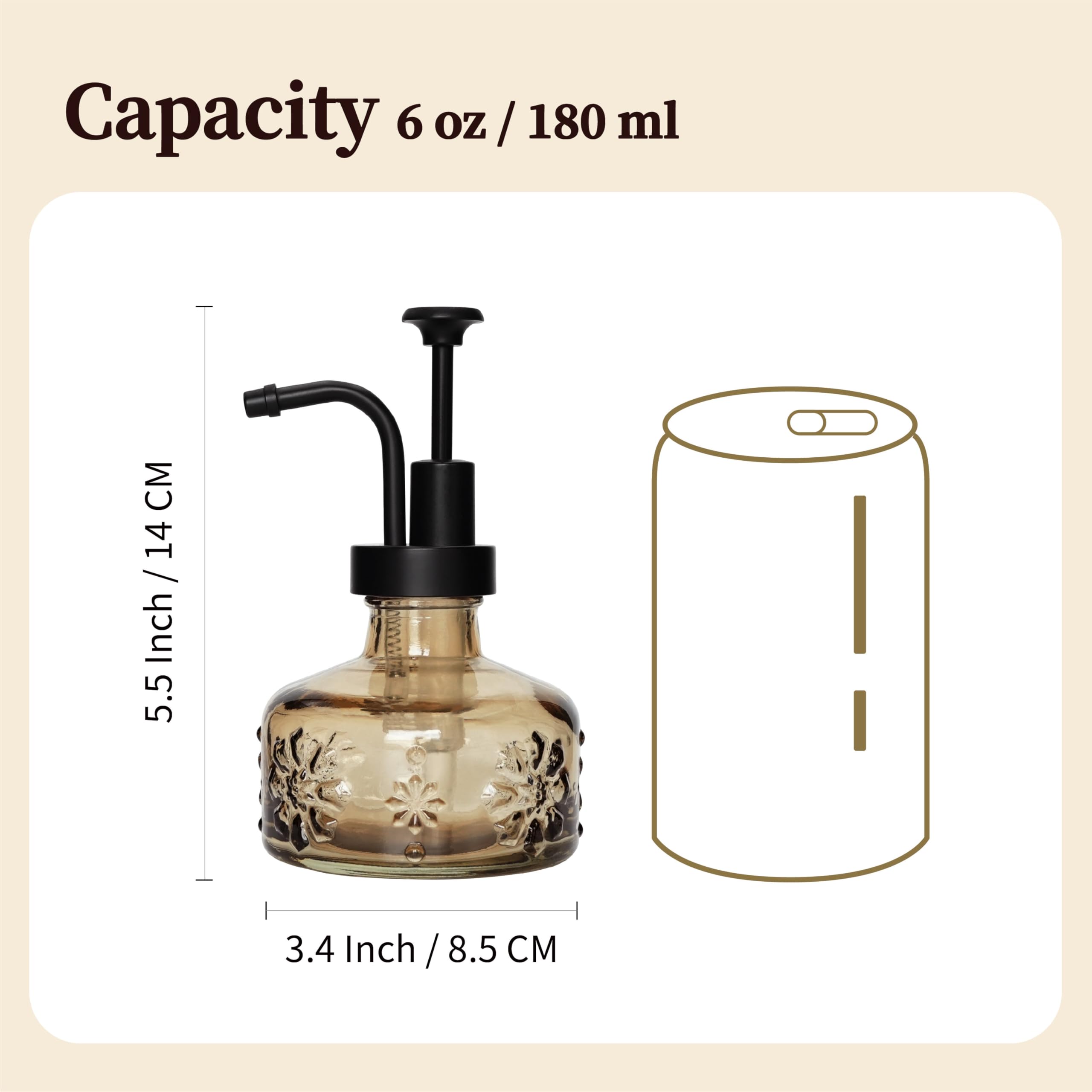 Amazon.com: SEICASAYA Cute Mini Glass Soap Dispenser with Pump